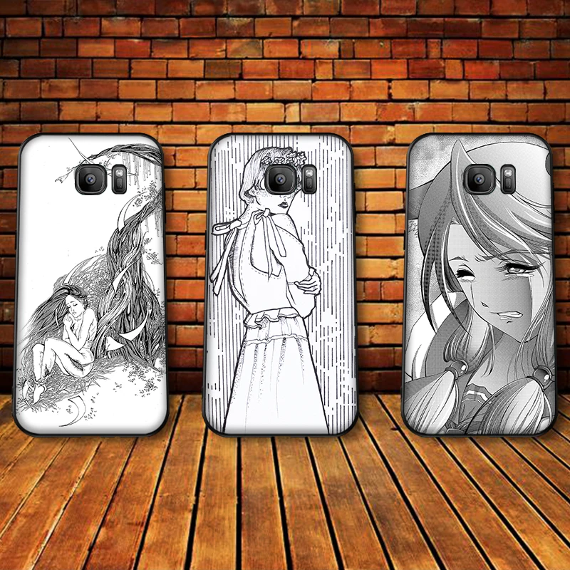 Черный и белый сексуальная девушка книжной иллюстрацией для samsung A3 A4 A5 A6 M40 A10 A20 A30