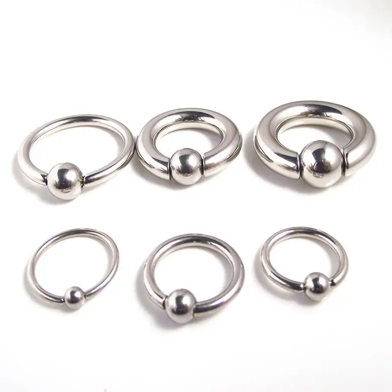 1PCS Stainless Steel Captive Bead Hoop Rings Ear Nipple Nose Piercing OrejaPlug&ampTunnel Septum Orelha Big Size Ring | Украшения и
