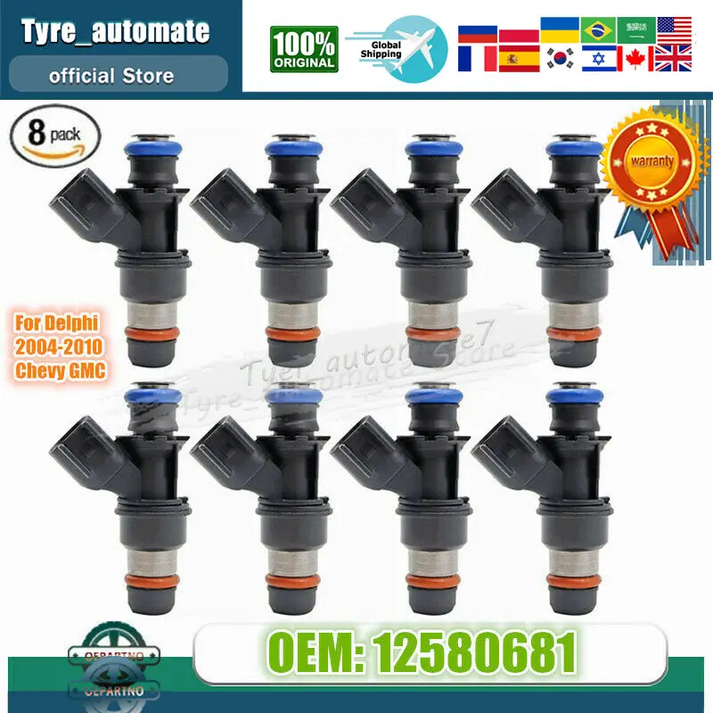 8 новых топливных форсунок OE #12580681 для 2004-2010 Chevy GMC 4 5 3 6 0 2 | Автомобили и мотоциклы