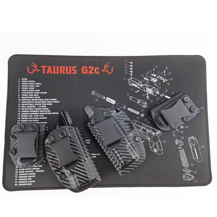 Резиновая коврик-мышь для чистки пистолета Gun Cleaning Rubber Mat Mouse Pads для Taurus TS9 G2C G3C TH9 TH40 с CZ P10 C F Диаграмма запчастей Инструкции Пластыри инструмент 9 мм .40 на.