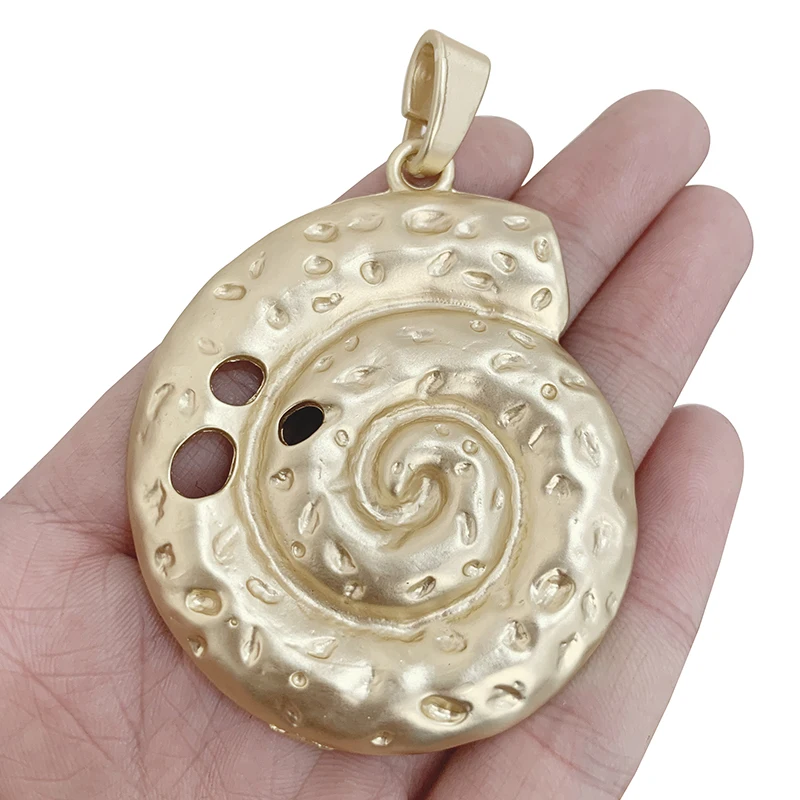

1 x Large Spiral Seashell Conch Sea Snail Matt Gold Color Charms Pendants for Necklace Jewelry Making Accessories