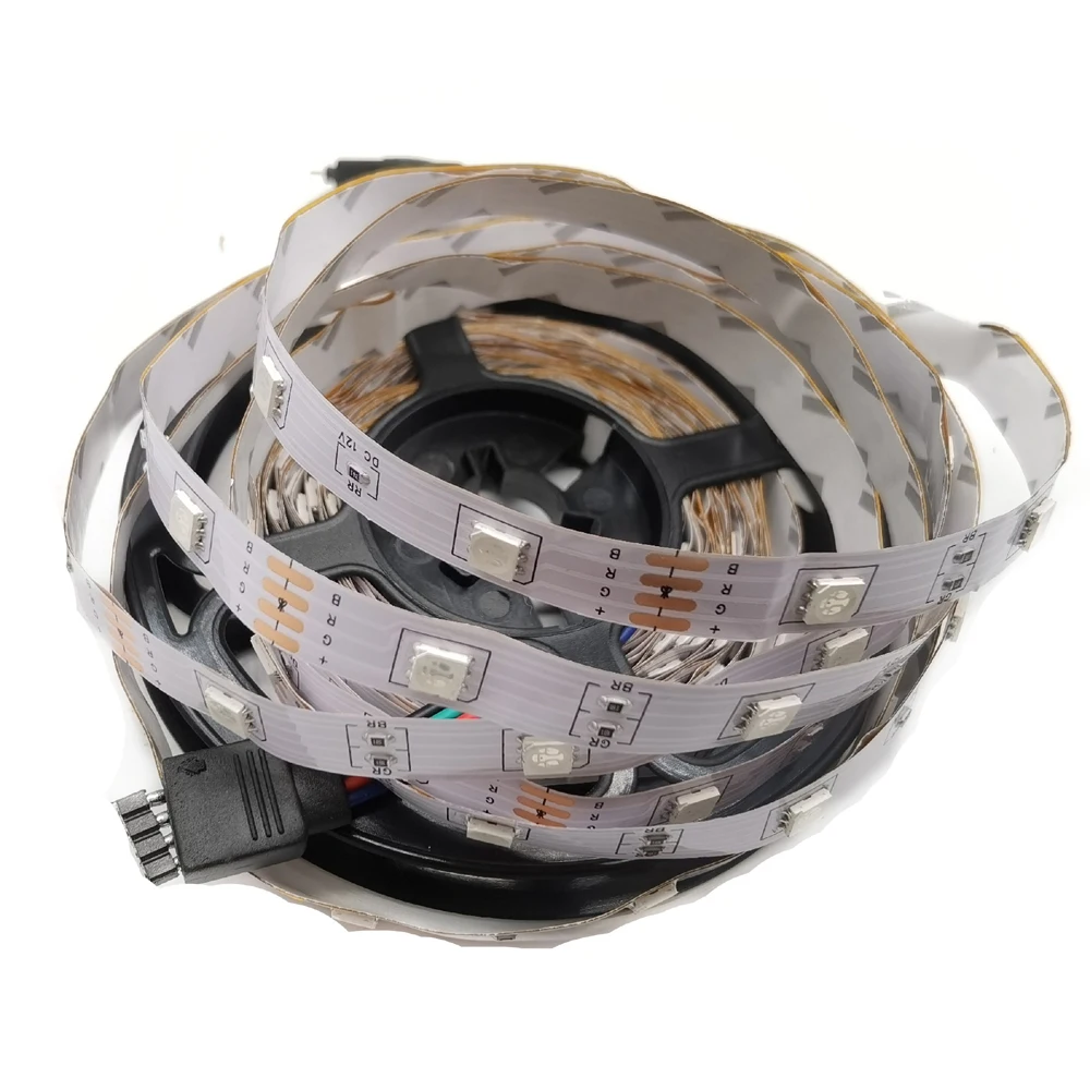 Цветная (RGB) 5050 SMD 2835 Светодиодные ленты светильник гибкая лента RGB полоса 5 м 10 15