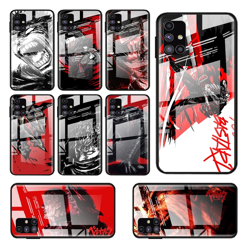 

Berserk Guts Anime For Samsung Note 20 10 9 8 Ultra Lite Plus 5G A70 A50 A40 A30 A20 A10 Tempered Glass Phone Case