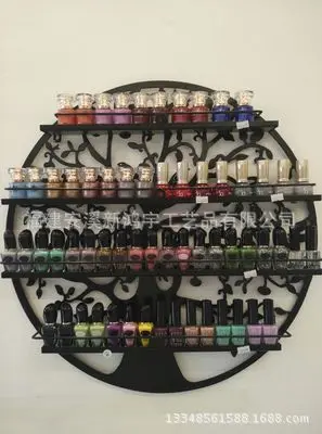 

5/6 Layer Iron Nail Polish Shelf Manicure Cosmetics Boutique Store Shelves Round Gel Nail Polish Display Wall Rack
