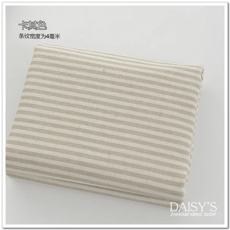 Хлопчатобумажная Льняная Ткань Домашний текстиль DIY использование полосатая