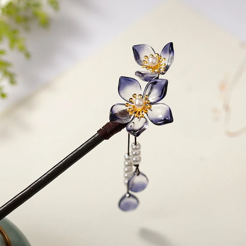 Женские свадебные украшения для волос FORSEVEN китайские цветочные шпильки с