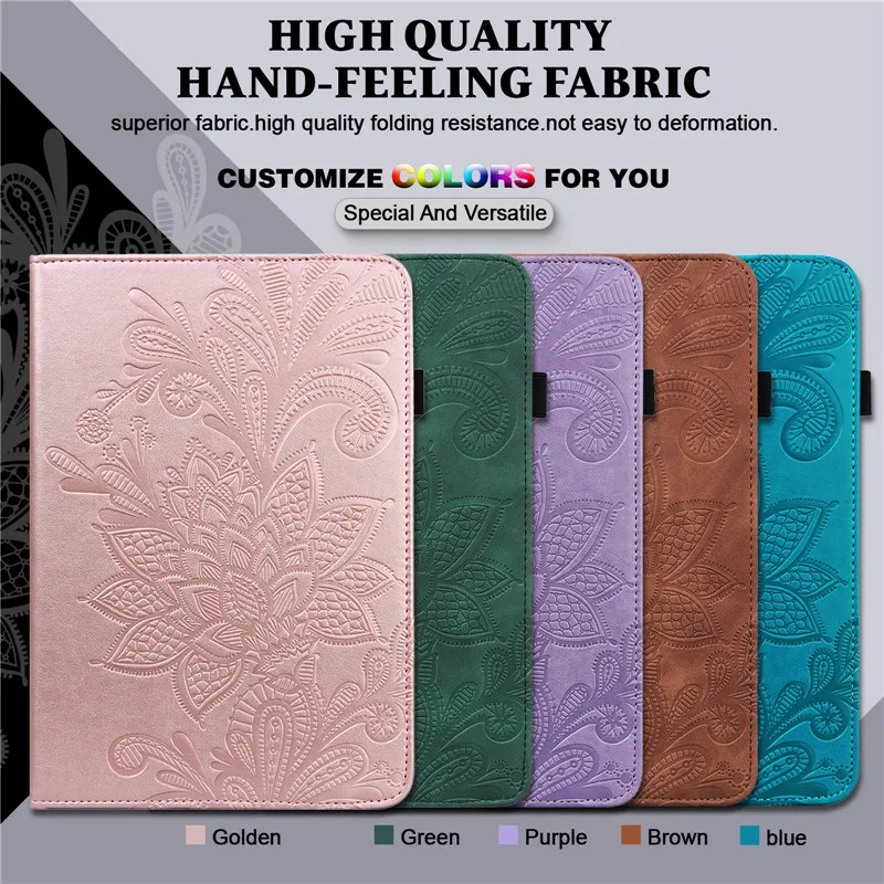 tablet cover for realme pad case 10 4 embossed flower leather wallet flip case for funda realme pad 2021 cover rmp2102 rmp2103 free global shipping