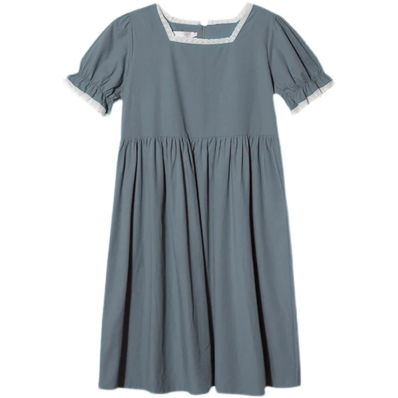 

Maternity Dress Summer Pregnancy Clothes Square Collar Pregnant Women's Loose Outwear Elegant Mesh Fairy Pregnancy Dresses