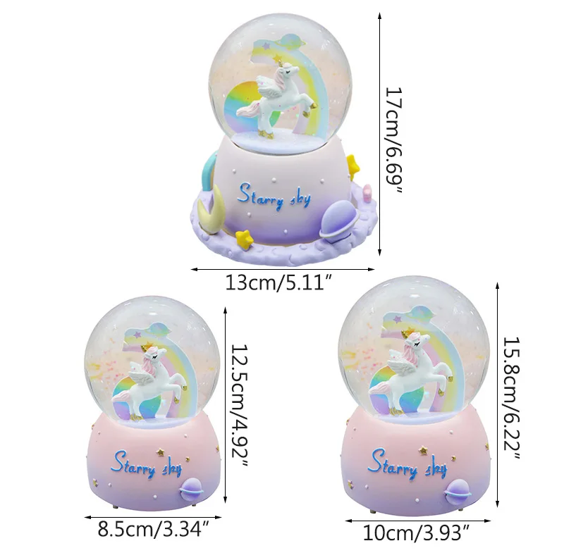 Fantacy Starry Sky Universe Miniature Model Snow Globe Crystal Ball Christmas Music Box Christmas Home Decoration Birthday Gift