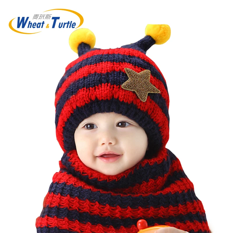 Apparel Accessories 2022 Winter Children Skullies Beanies Scarf Hat Sets Baby Boys Girls Knitted kids Hats Caps With Pompoms