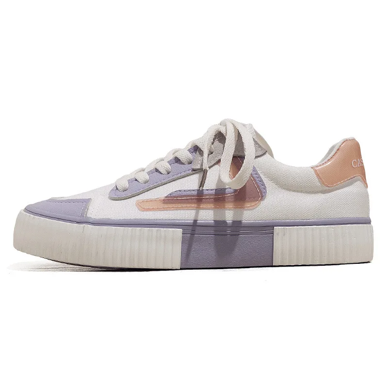 

Spring/Autumn 2021 Women Canvas Shoes Fashion Sneakers Mixed Colors Lace-up Breathable Designer Shoes Platform Sneakers Woman