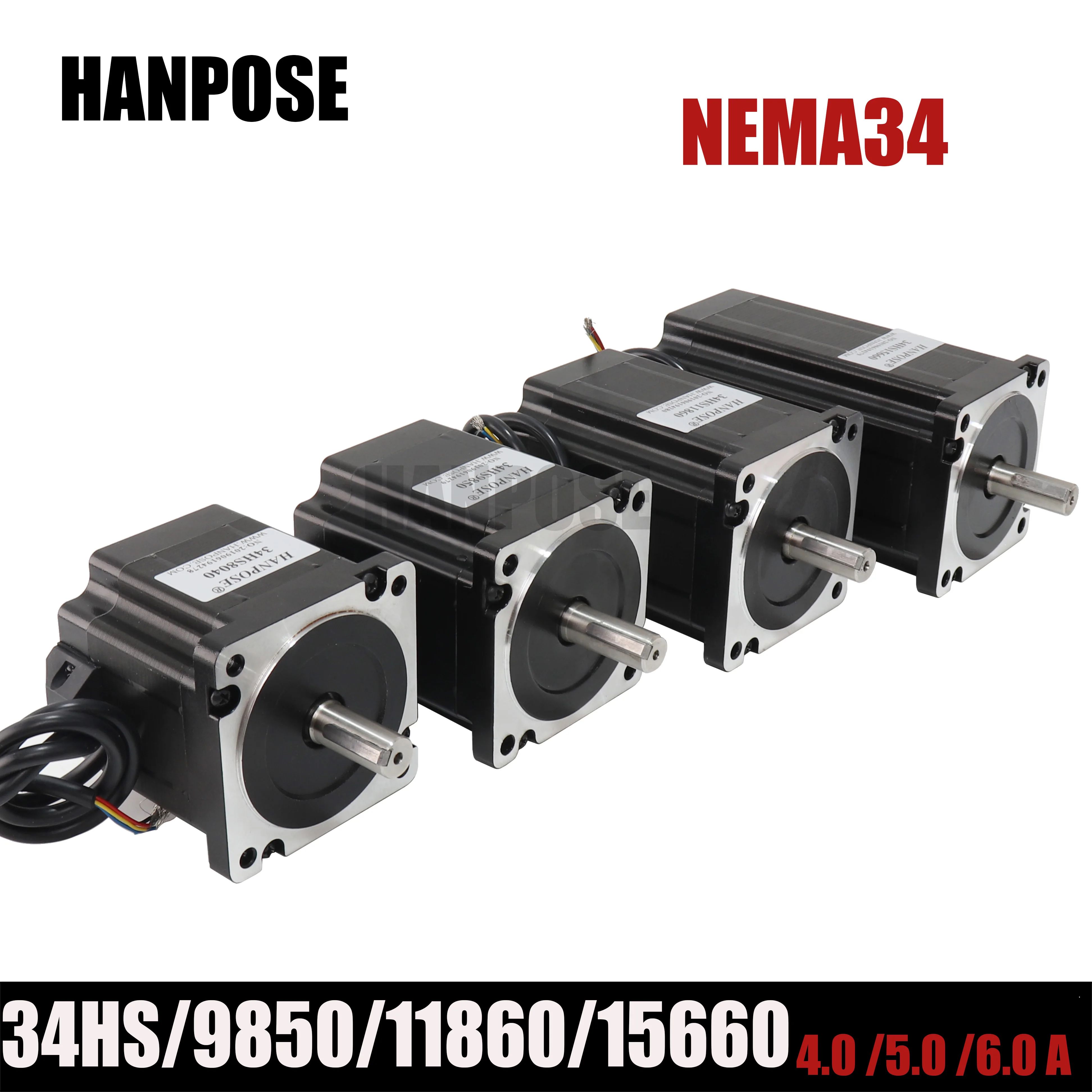 NEMA 34 шаговый двигатель с ЧПУ 86X118 мм 8,0 N. m 6A D14mm Nema34 шаговый двигатель 1240Oz-in для гравировального станка с ЧПУ высокий крутящий момент