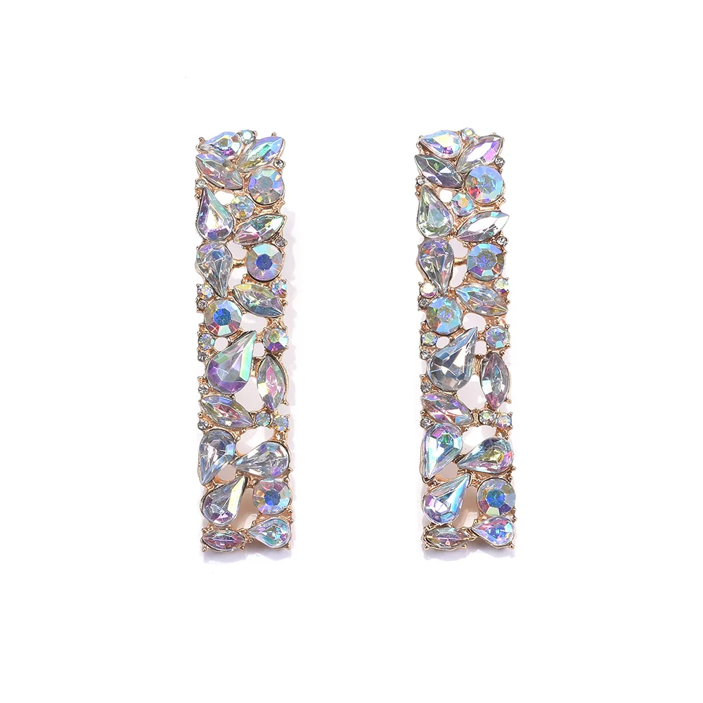 Женские Длинные Кристальные серьги капли свадебные Стразы массивные ювелирные