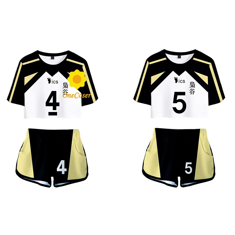 Haikyuu Cosplay Костюм Fukurodani Академии Akaashi КейДжи Kotaru бокуто футболки с коротким рукавом