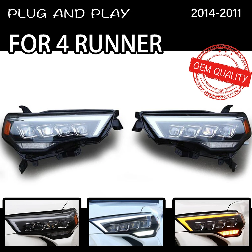 

Фара AKD для Toyota 4 runner, светодиодная фара 2014-2021, фары Runne DRL, сигнал поворота, фара дальнего света, объектив проектора Angel Eye