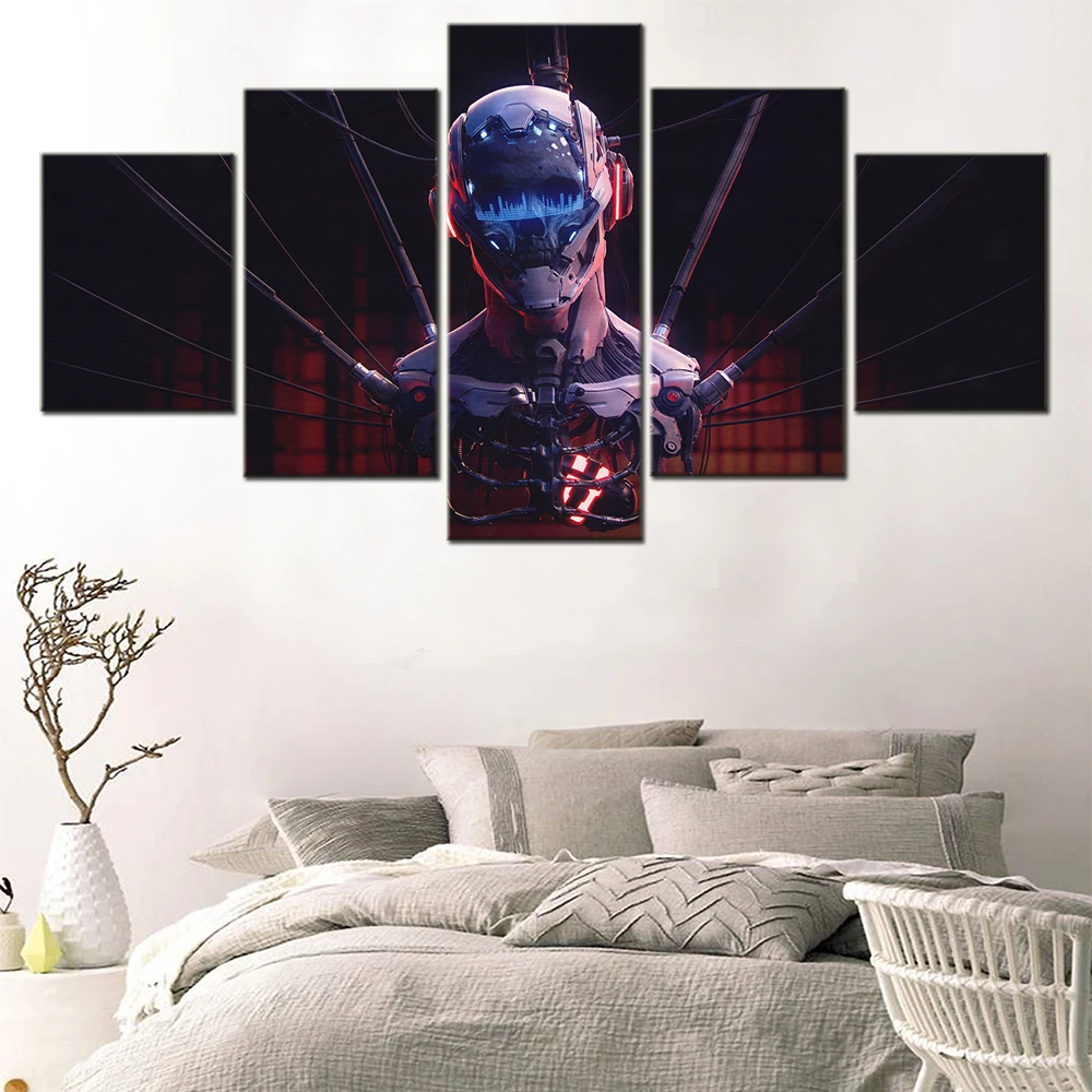 

Canvas Painting 5 Piece Anime Skull Audio Digital Printing Wall Art Modern Poster Pictures For Living Room Home Decoration