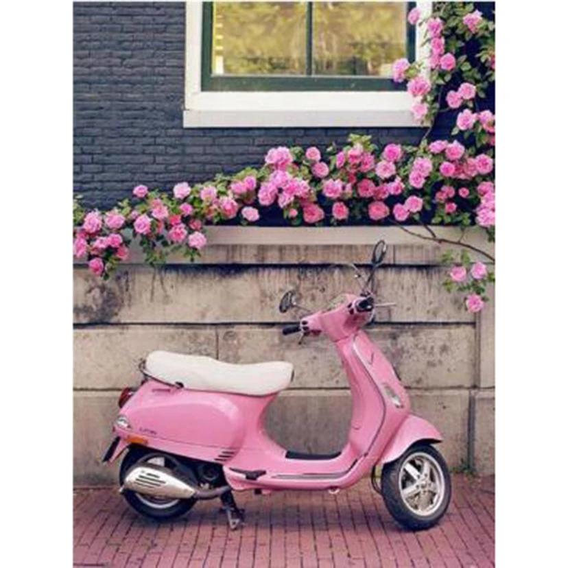 5D алмазная живопись сделай сам квадратная/круглая с пейзажем краска розовым