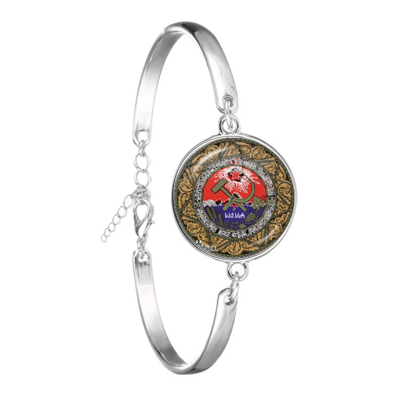 CCCP sauctic Army Red Star браслет со стеклянным кабошоном круглые русские значки с