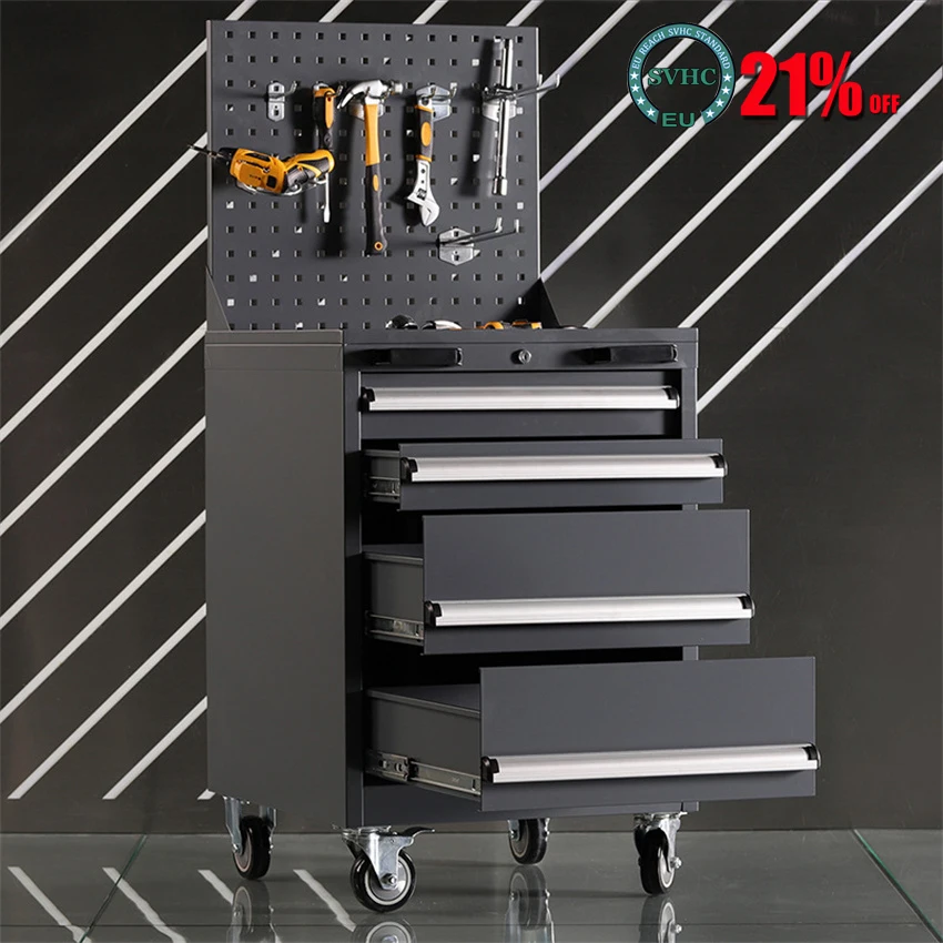 Тяжелая Мобильная тележка с 4 ящиками для инструментов шкафчик хранения товара