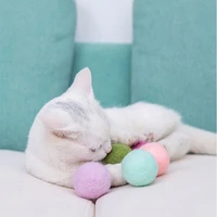 1pc wool ball for cat smart kitten interactive toys handmade teeth cleansing pet training ball bite resistant cats accessories