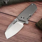 Складной нож HWZBBEN с титановой ручкой, карманный резец со стальным лезвием D2, для повседневного использования, для рыбалки, кемпинга, походов, улицы