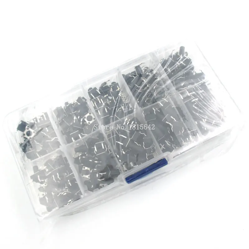 Набор тактильных переключателей с коробкой 200 шт./лот 6х6 такт набор кнопочных