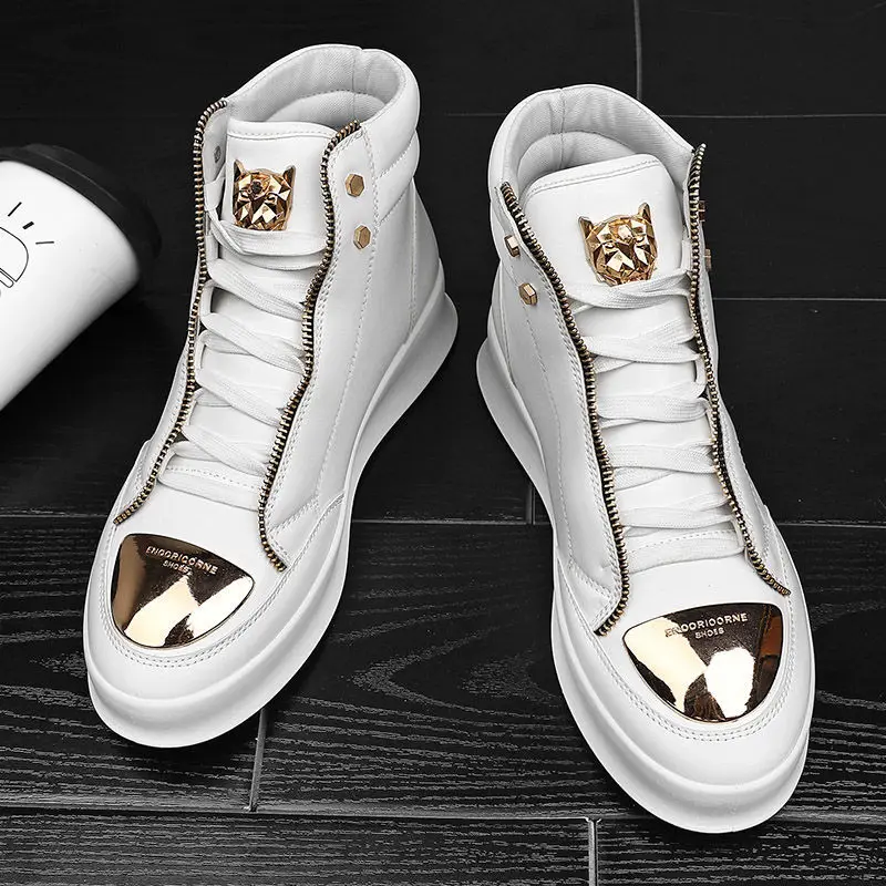 

Martens Boots 2021 Autumn and Winter Glossy Casual Men's Middle High Top Shoes Men's Trendy All-Matching British-Style Bootie