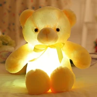 luminous led inductive teddy bear animals plush toy colorful glowing teddy bear gift for birthday home decoration accessories
