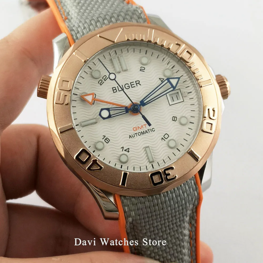 Сапфир Стекло 41 мм часы с белым циферблатом автоматические Для мужчин Дата