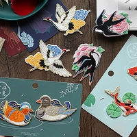 2pcs in one set fish swallow crane patches for clothingstickers on clothesbird patches on clothes
