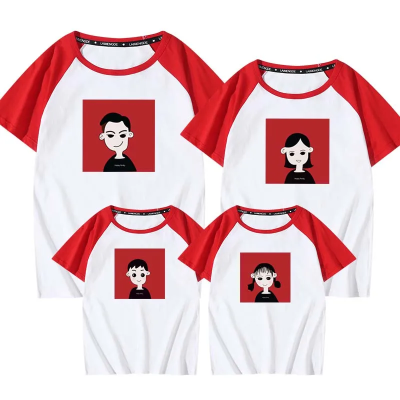 Летняя семейная Одинаковая одежда для отца матери дочери сына смешная футболка с