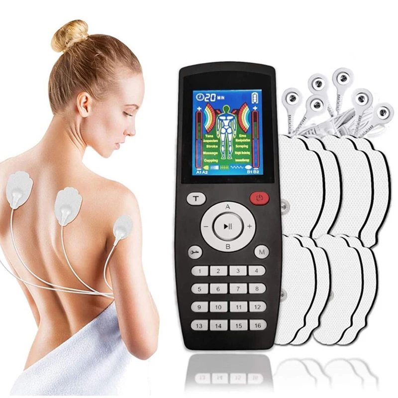 

Output 4 Channel EMS TENS Unit Machine Muscle Stimulator Pulse Meridians Physiotherapy Massager Acupuncture Body Massager