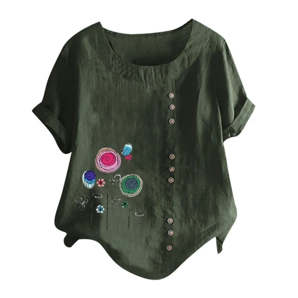 Женская Повседневная Туника свободного кроя размера плюс с круглым вырезом и