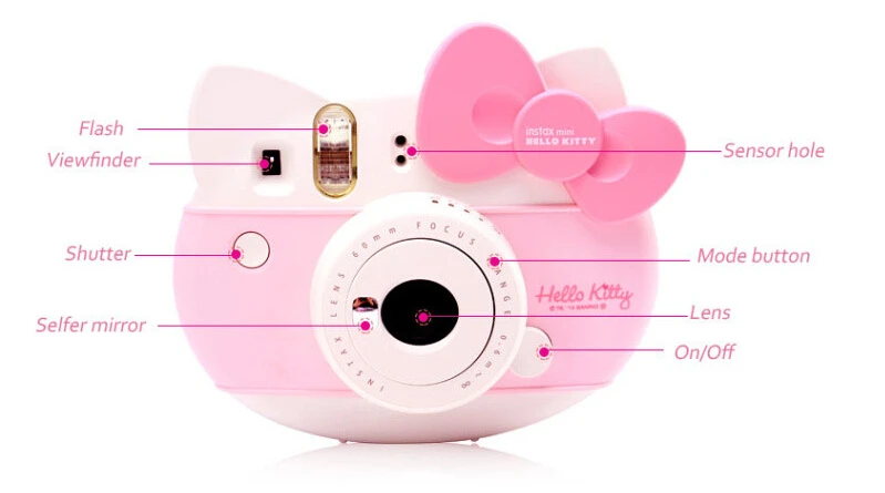 Белая пленка для Fuji Instax Мини рисунок HELLO KITTY Фотоаппарат моментальной печати 40