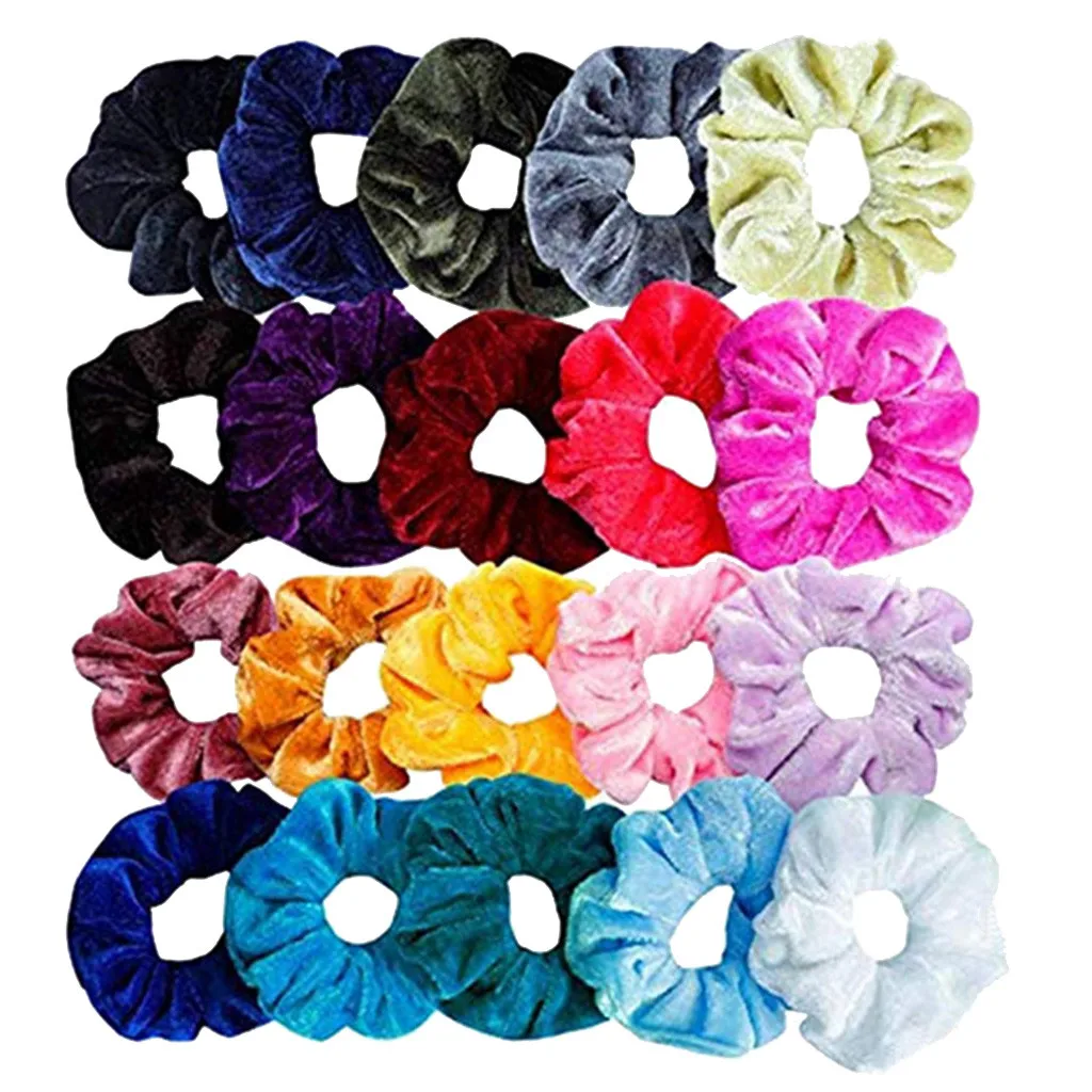 20 Pcs Velvet Elastic Hair Bands Soild Headpiece for Women Headband Kids Girls Baby Headwear Accessories Casual Holder |