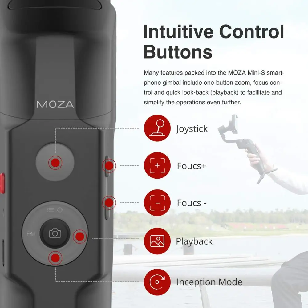 Складной карманный стабилизатор MOZA MINI S P 3-осевой Ручной Стабилизатор MINI-P для