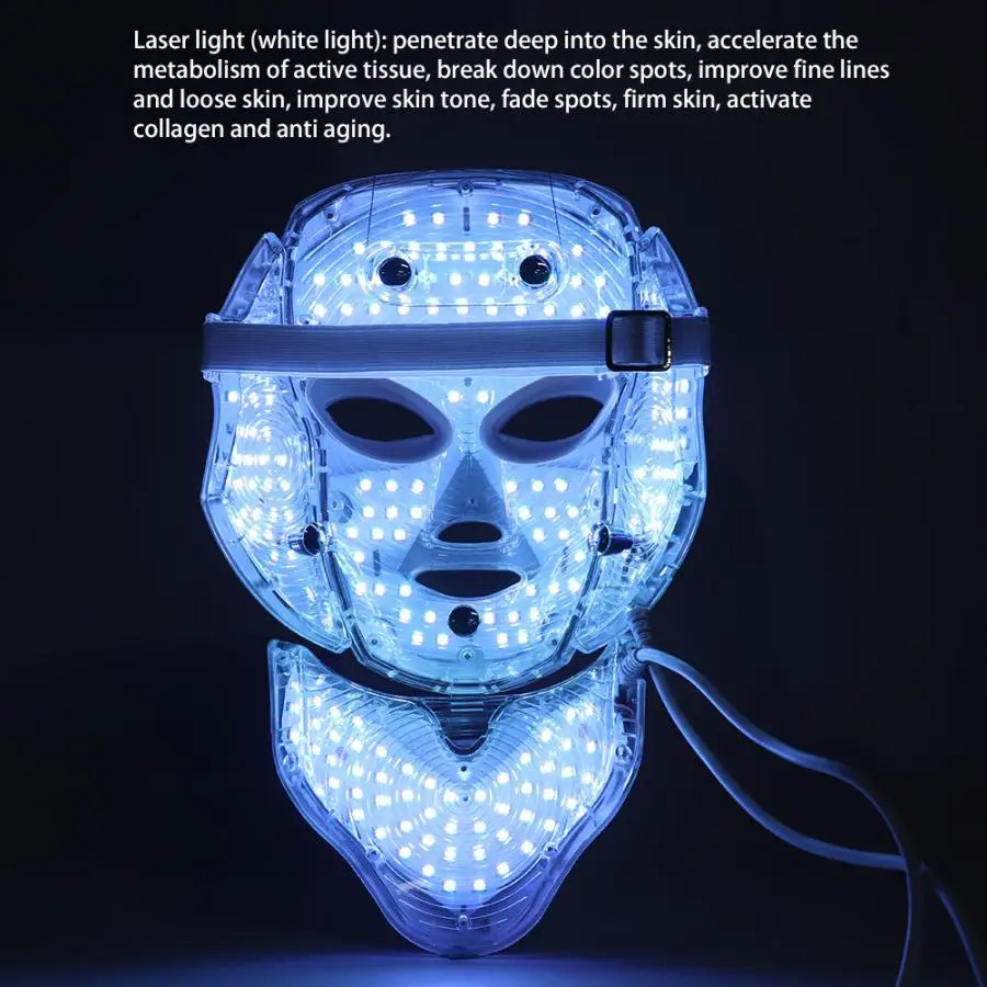 7 цветов светодиодный Фотон терапия омоложение кожи лица уход против старения