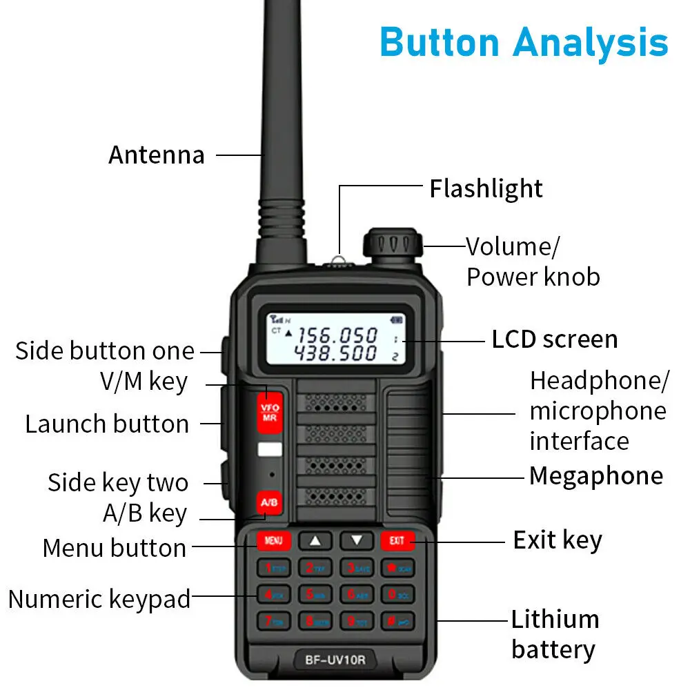 10w high power wireless walkie talkie 10km vhf uhf dual band handheld intercom for construction site outdoor sports cycling ура free g