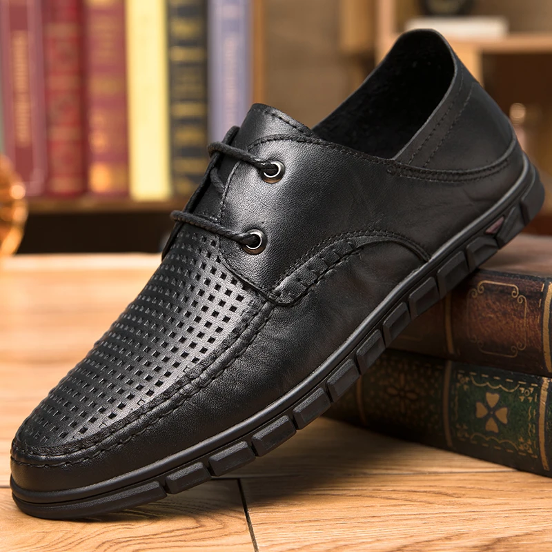 Men's Oxford Shoes lace up black Martin Dress Shoes Men Flats Fashion Sneakers soft Bottom genuine Leather Casual Shoes men