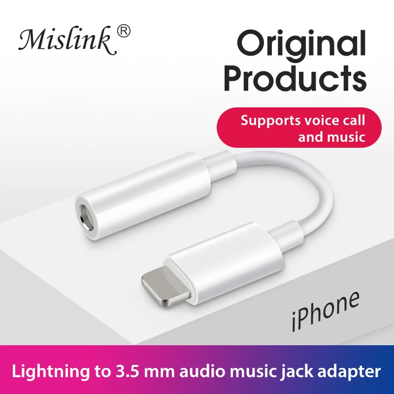 ZMI mfi Сертифицированный lightning на 3,5 мм разъем для наушников аудио адаптер для iPhone xs max xr 8 7 6 plus 11 ipad pro aux кабель - Цвет: Mislink MFI adapter