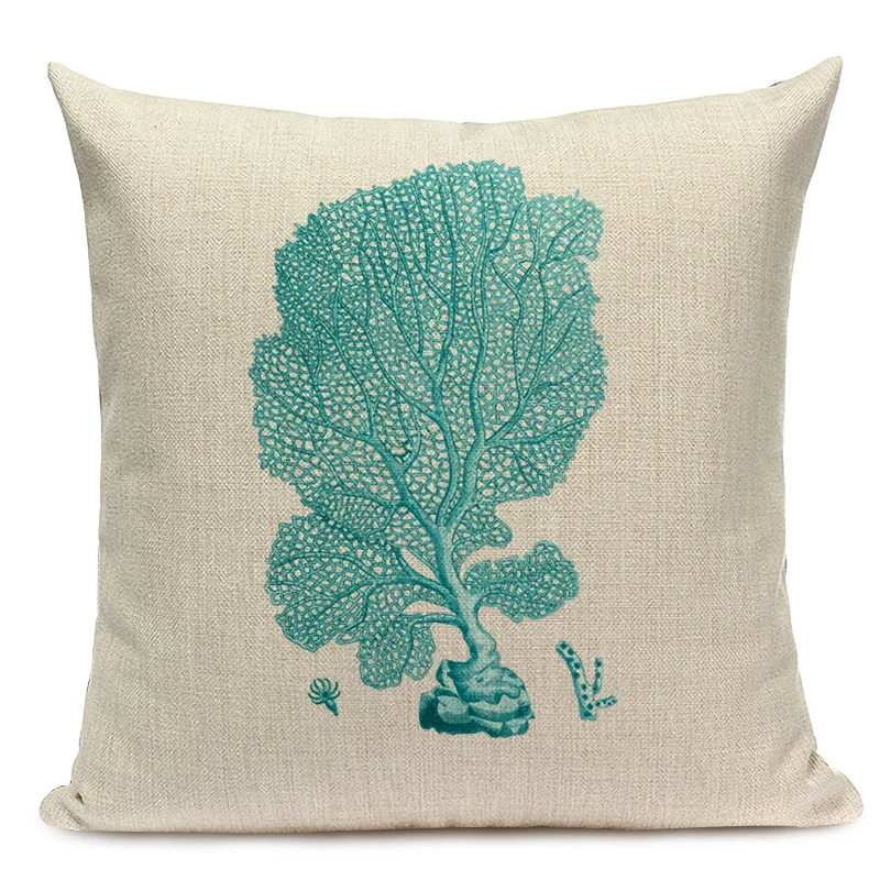 Decorative Cotton Retro Painting marine decoration Pillow Covers 45Cmx45Cm Square Replacement Printed Cushions Pillow Case