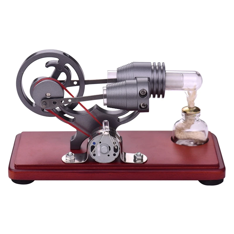 

Retro Style Air Stirling Engine Motor Model Flywheel Design Educational Toy Electricity Generator Science Experiment Kit
