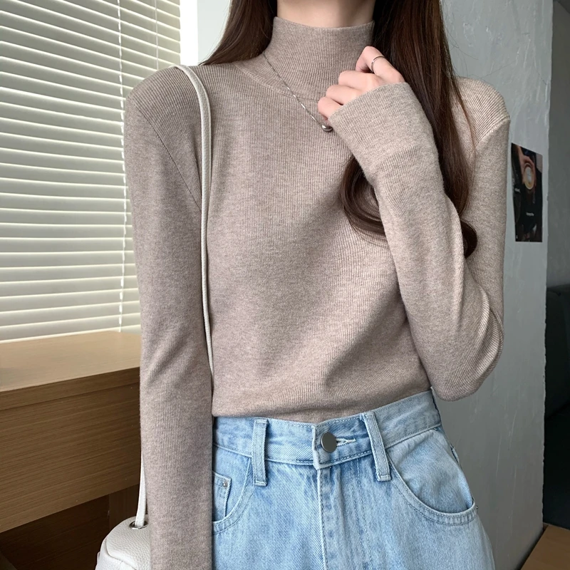 

2021 Basic Turtleneck Slim Sweater Pullover Women Autumn Winter Casual Long Sleeve Sweater For Women Female Chic Tops Jumpers