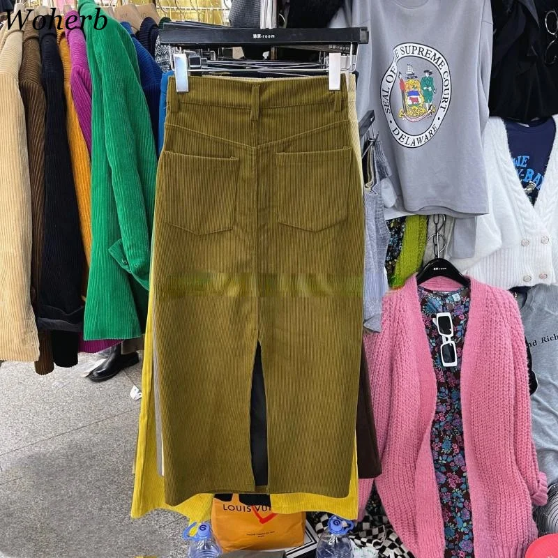 Женские винтажные юбки Woherb с завышенной талией приталенные Женская мода 2022