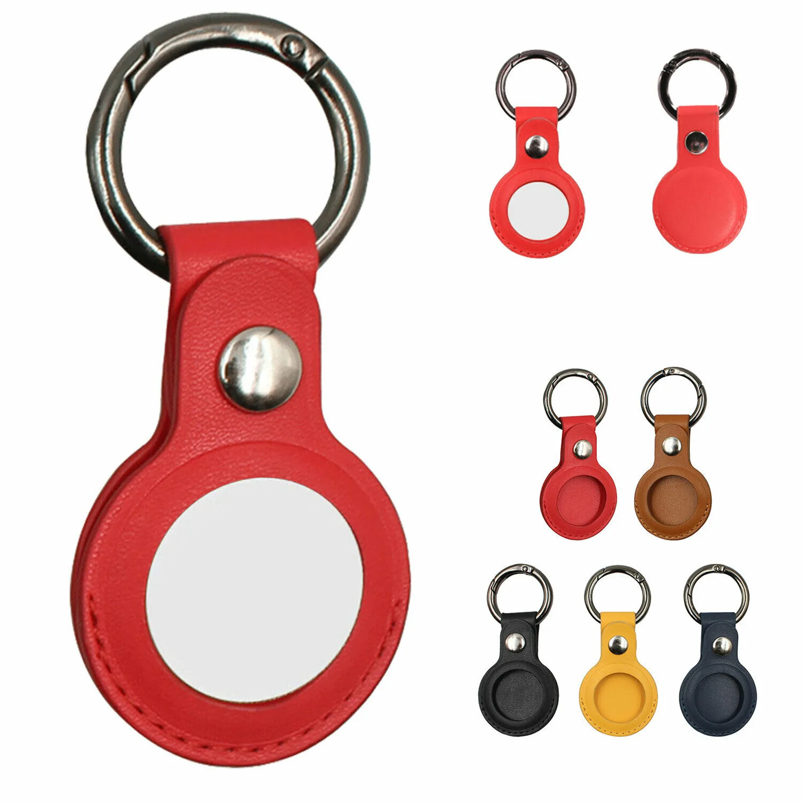 

Leather Protective Case For Airtag Cover Hangable Keychain Locator Tracker Case For Apple airtags Keychain Protective Covers