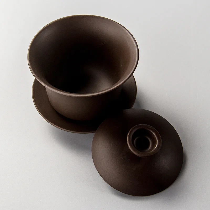 Китайский чайный набор элегантные чайные чашки Gaiwan чашка из фиолетовой глины 120