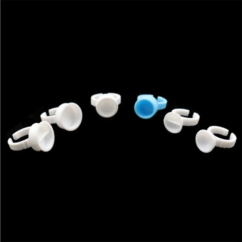 

Disposable 100pcs Tattoo Ink Rings Cups S/M/L Permanent Makeup Tools Eyelash Extension Container Ring Eyelashes Extension Holder