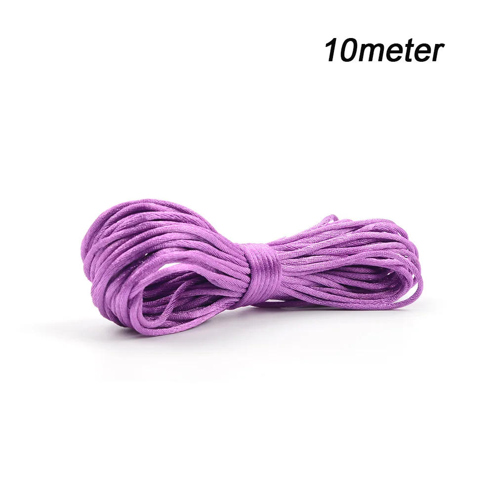 10m purple cord LOFCA, разноцветный нейлоновый шнур, Прорезыватель для сосок, зажим, аксессуары, сделай сам, для прорезывания зубов, ожерелье, подвеска для изготовления ювелирных изделий - Цвет: 10m purple cord