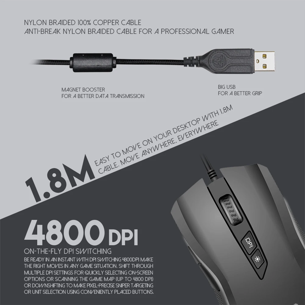 Fantech X4S Проводная игровая мышь 4800 dpi 6 кнопок макро для мыши геймера эргономичная мышь мыши игровая мышь для CS PUBG