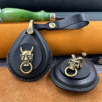 smart key genuine leather case fob cover for harley davidson x48 1200 883 street glide cool punk keychains